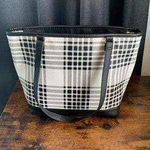 Thirty-One Classic Black and White Checkered Tote